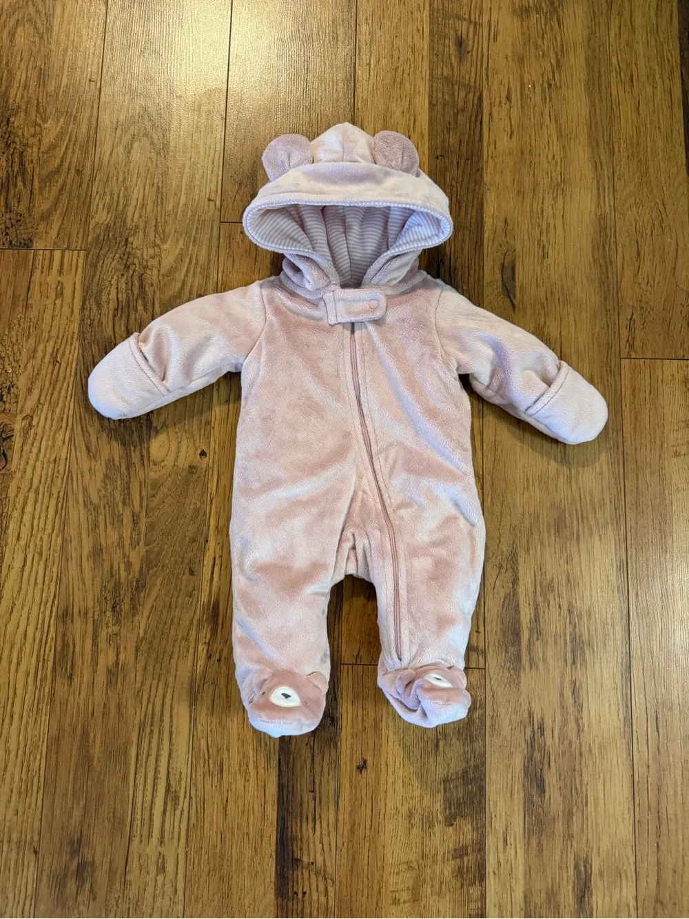 Carter's Plush Pink Hooded Winter Snow Suit